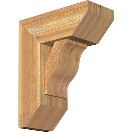 Funston Slat Rough Sawn Bracket W/ Offset Brace, Western Red Cedar, 8W X 18D X 22H